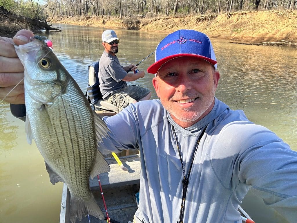 Springtime white bass fishing in Holson Creek
