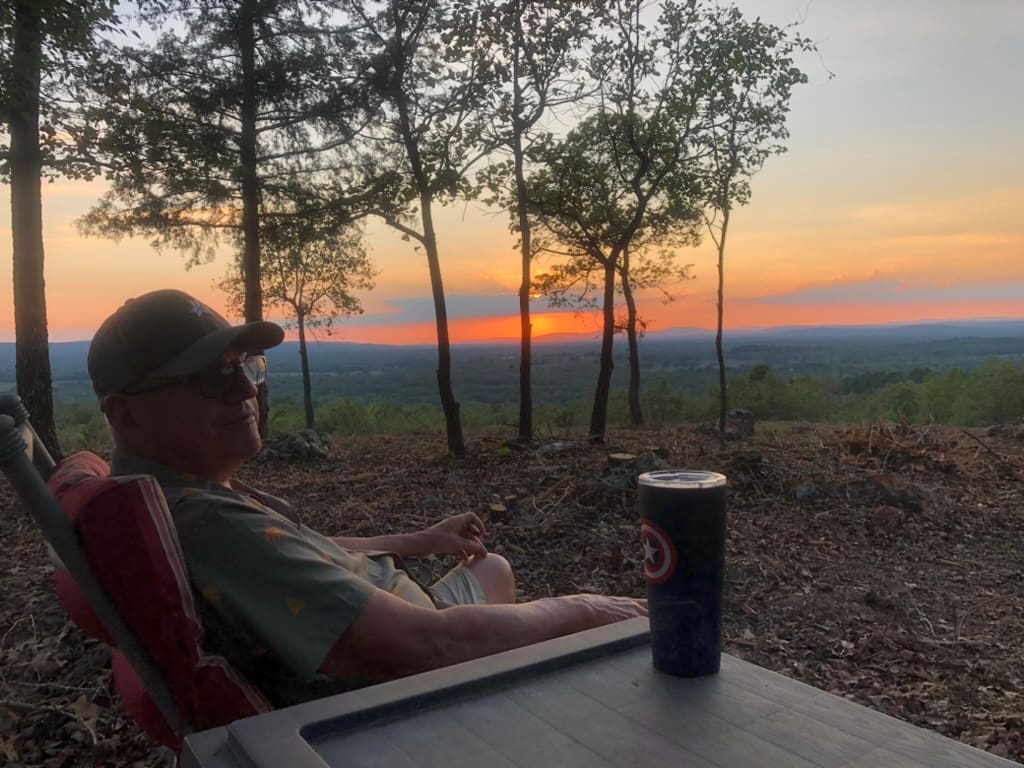Enjoying a relaxing sunset on the hill at Panorama Ranch